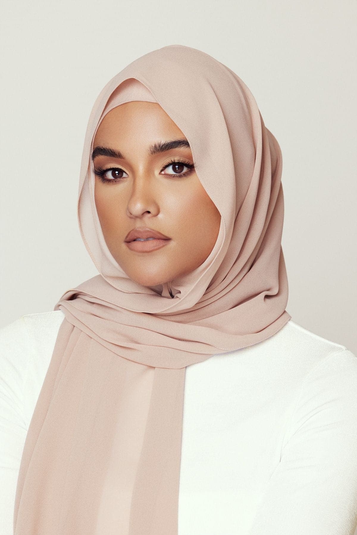 Zahraa Instant Chiffon Hijab- Oat - Image 3