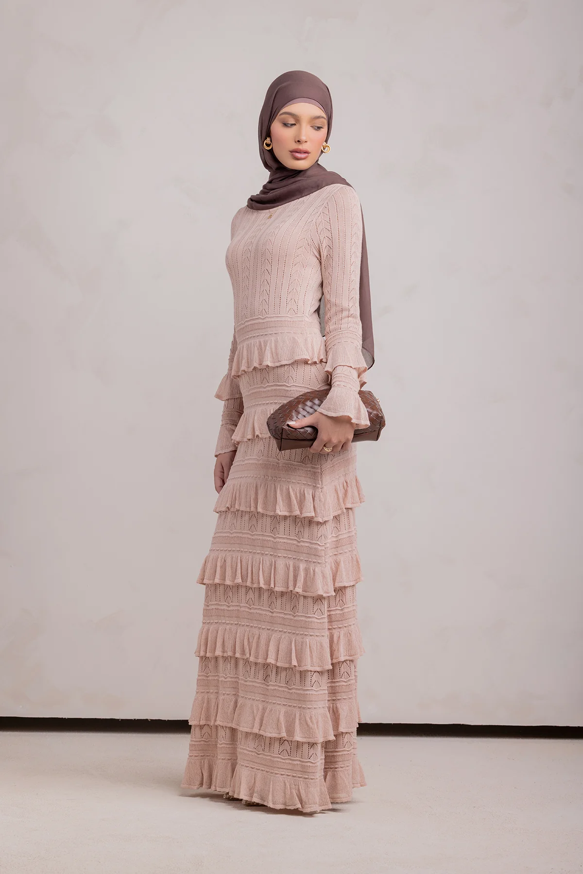 Zayna Knit Ruffle Maxi Dress- Sparkle Sea - Image 13