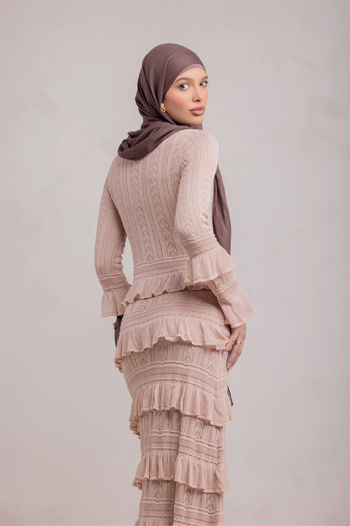 Zayna Knit Ruffle Maxi Dress- Sparkle Sea - Image 14