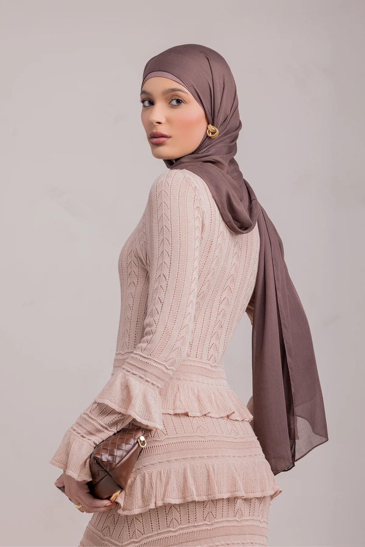 Zayna Knit Ruffle Maxi Dress- Sparkle Sea - Image 4