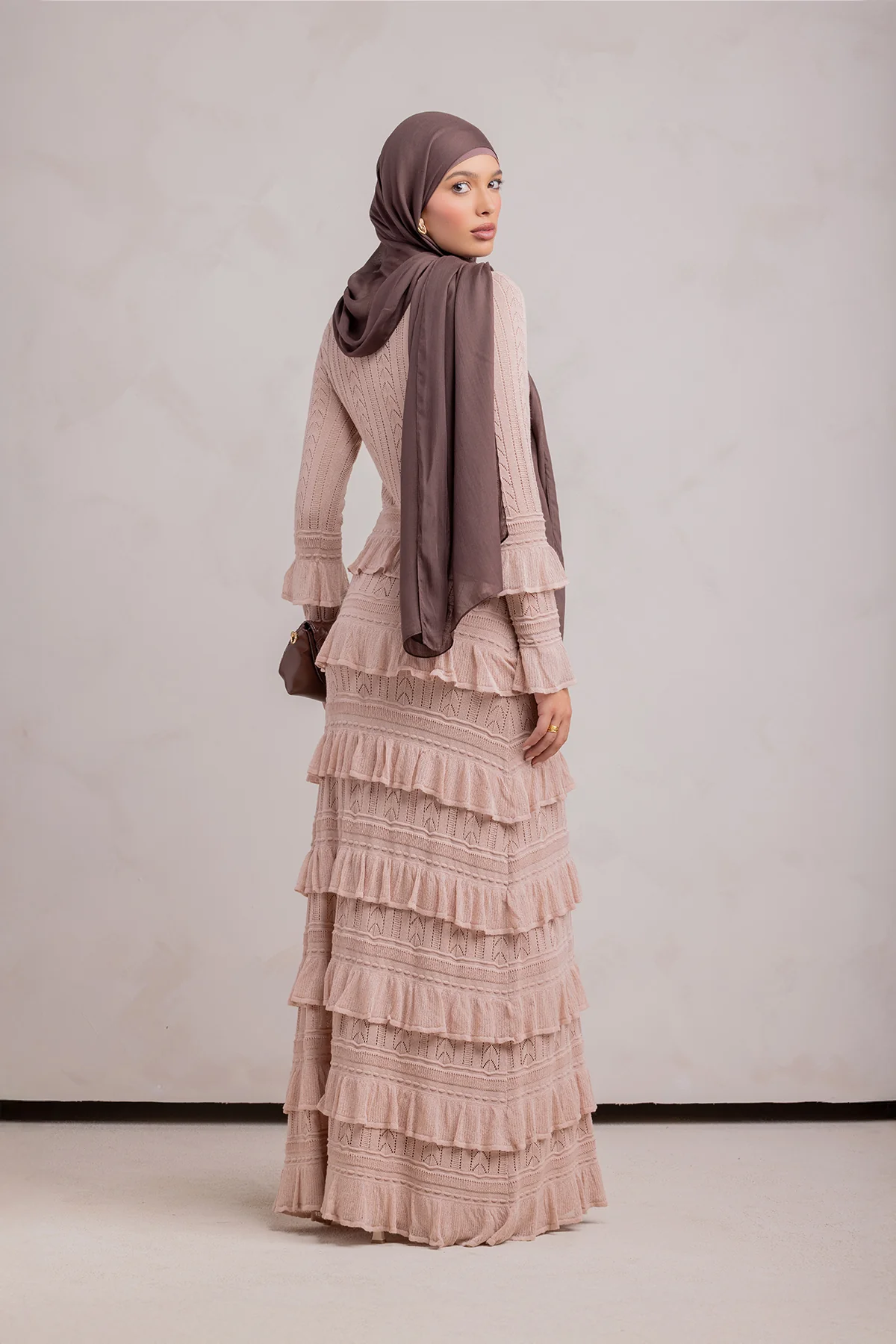 Zayna Knit Ruffle Maxi Dress- Sparkle Sea - Image 9